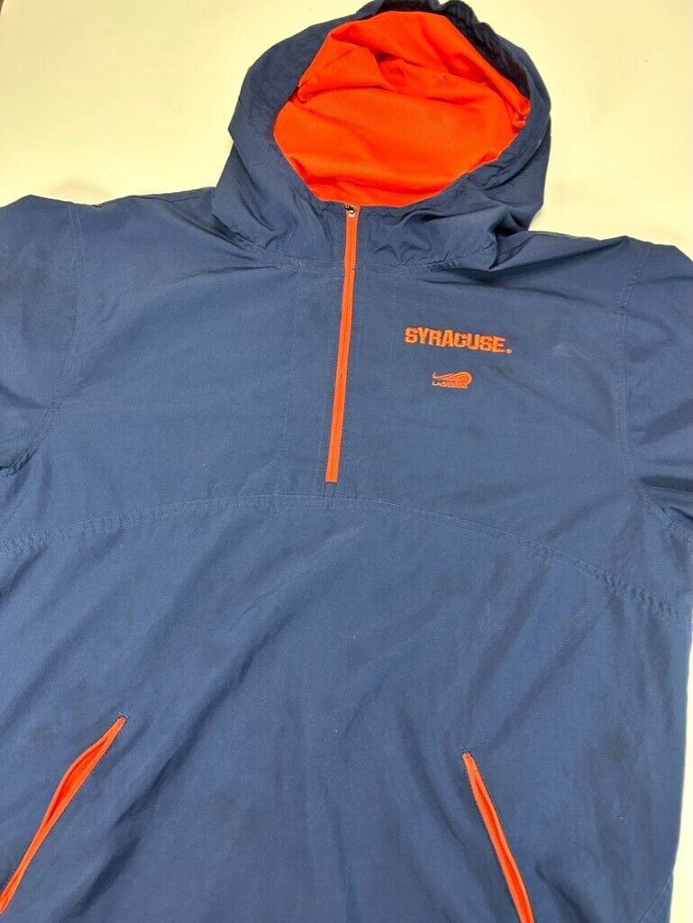 Syracuse Orangemen NCAA Nike 1/4 Zip Pullover Lacrosse Jacket Size Small Blue