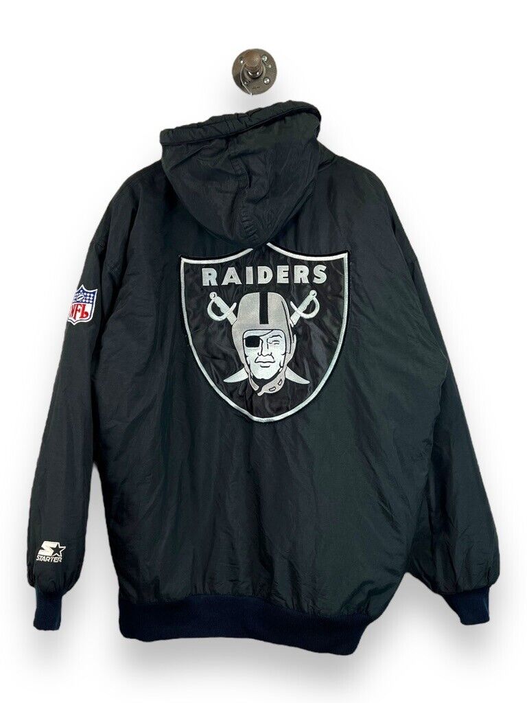 Vintage 90s Oakland Raiders NFL Insulated Full Zip Starter Jacket Size Medium