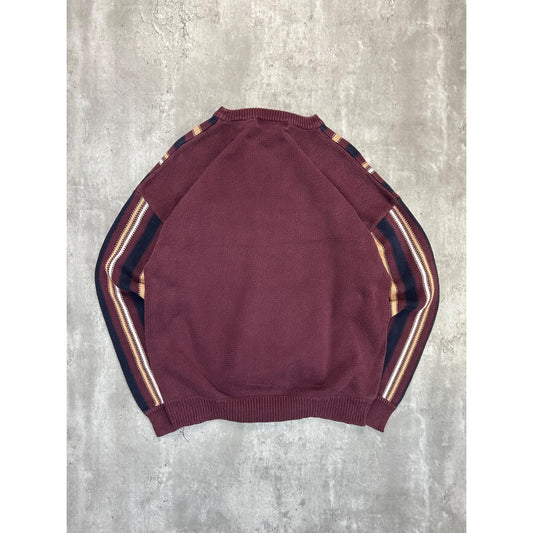 Vintage John Ashford Stripe Pattern Knit Sweater Size XL