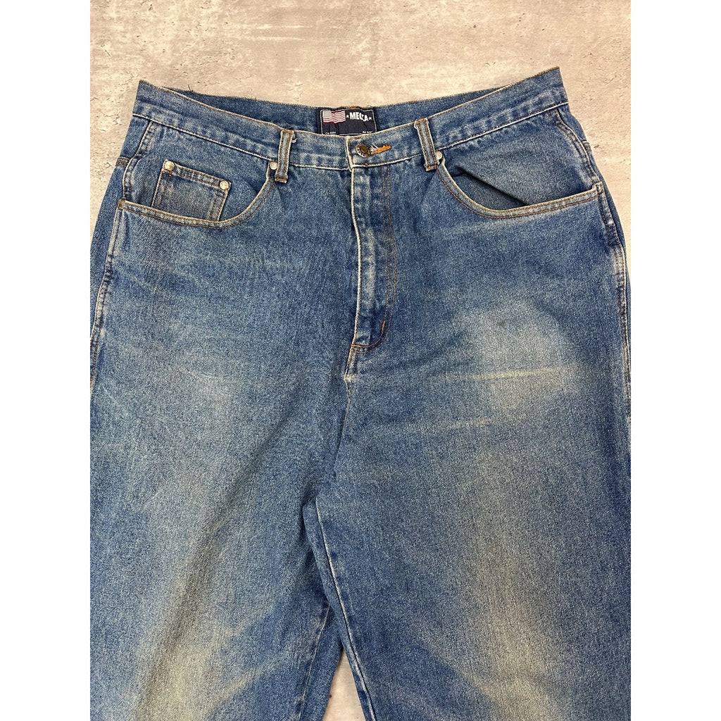 Vintage Y2K Mecca USA Baggy Fit Medium Wash Denim Carpenter Pants Size 34