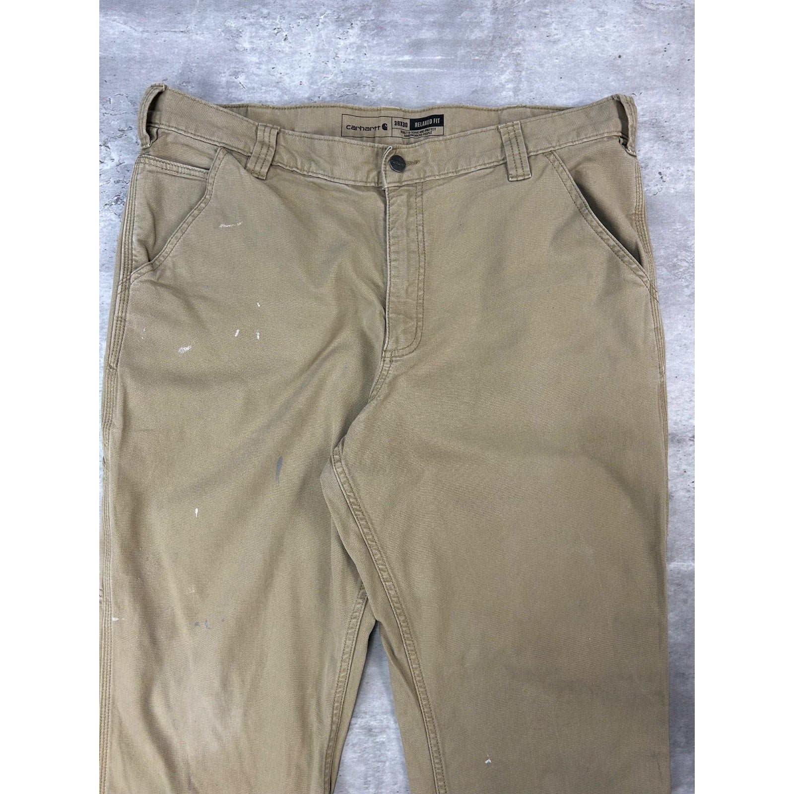 Carhartt Canvas Workwear Five Pocket Pants Size 38 Beige