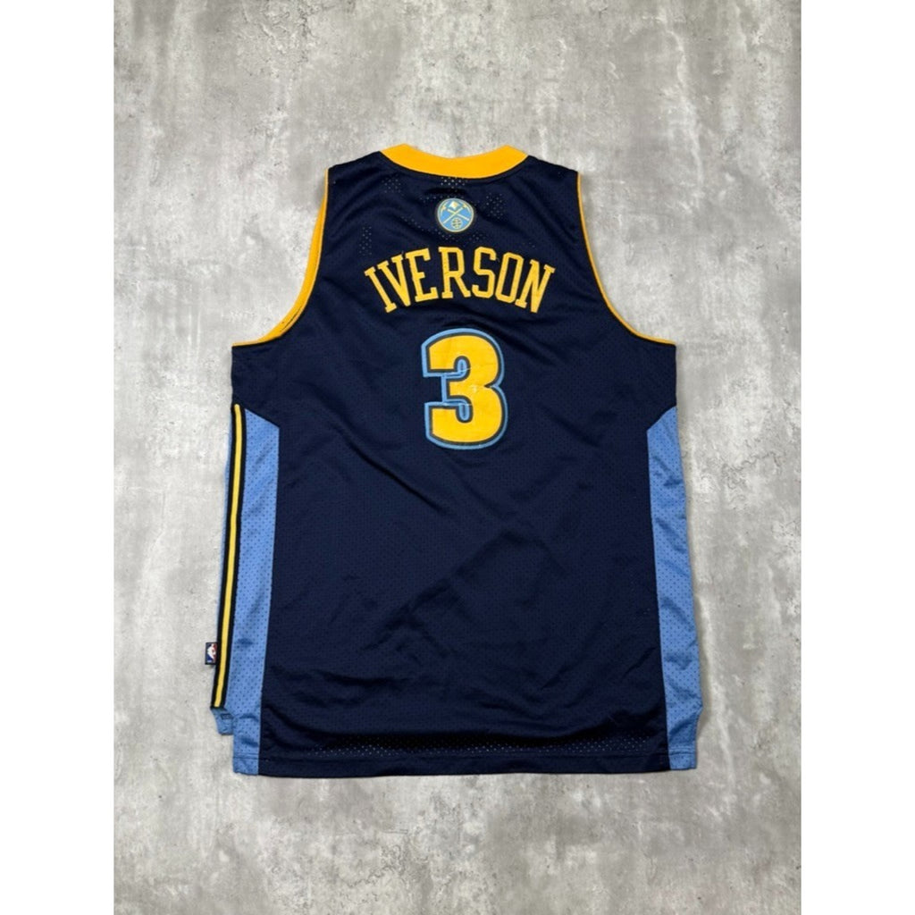 Vintage Allen Iverson #3 Denver Nuggets NBA Adidas Basketball Jersey Size 2XL