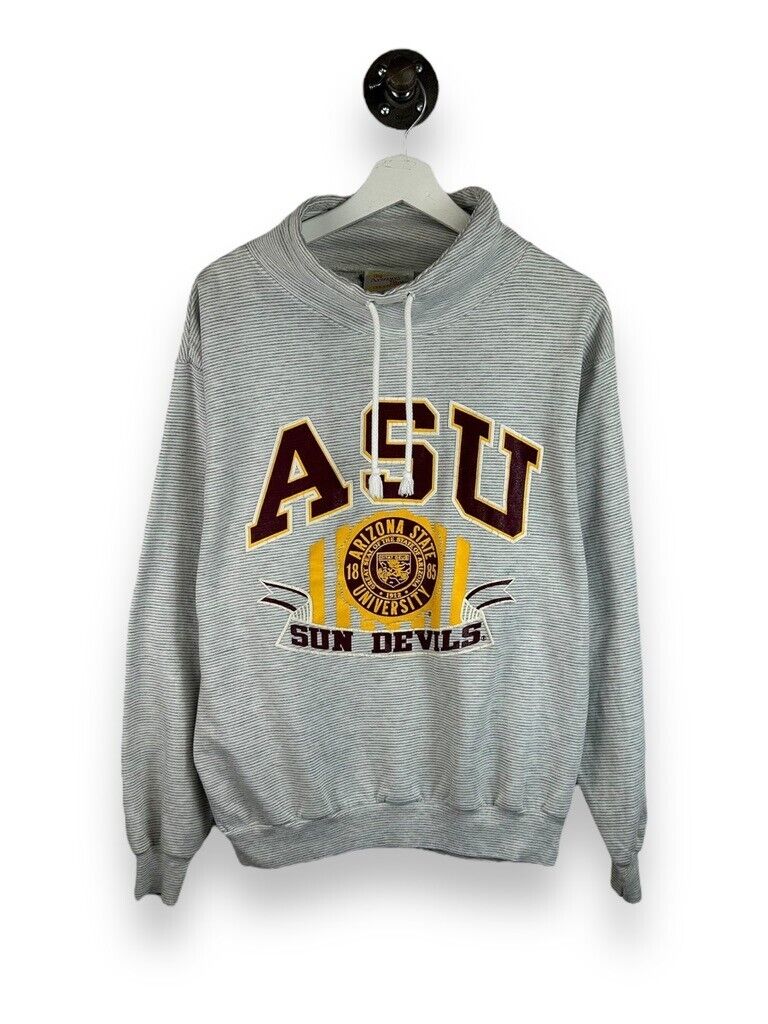 Vintage Arizona Sun Devils NCAA Collegiate Crest Striped Sweatshirt Size Medium