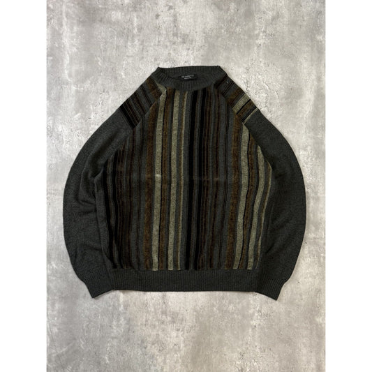 Vintage 90s Segreto Striped Pullover Ribbed Knit Sweater Size Medium