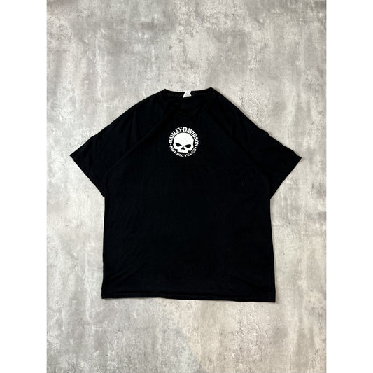 Vintage Harley Davidson American Flag skull Graphic T-Shirt Size 2XL Black