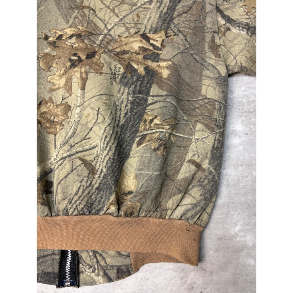 90s Outdoors Outfitters Camo Full Zip Hooded Hunting Sweatshirt Sz Medium