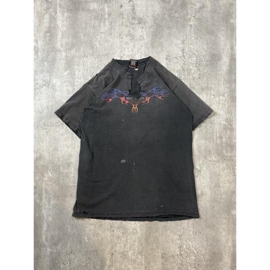 Vintage 90s Harley Davidson Motorcycles Flaming Classic Logo T-Shirt Size Medium