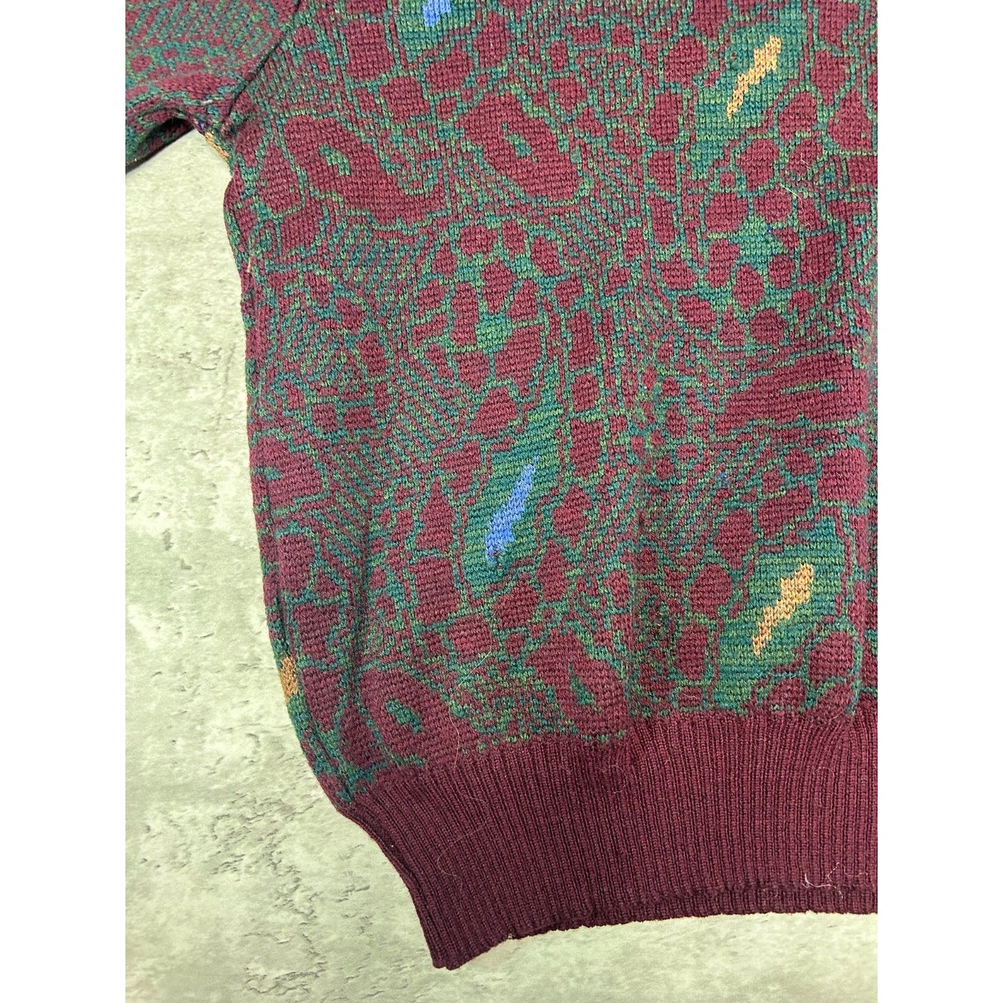 Vintage 90s St Michaels Paisley Print Pullover Knit Sweater Size Small