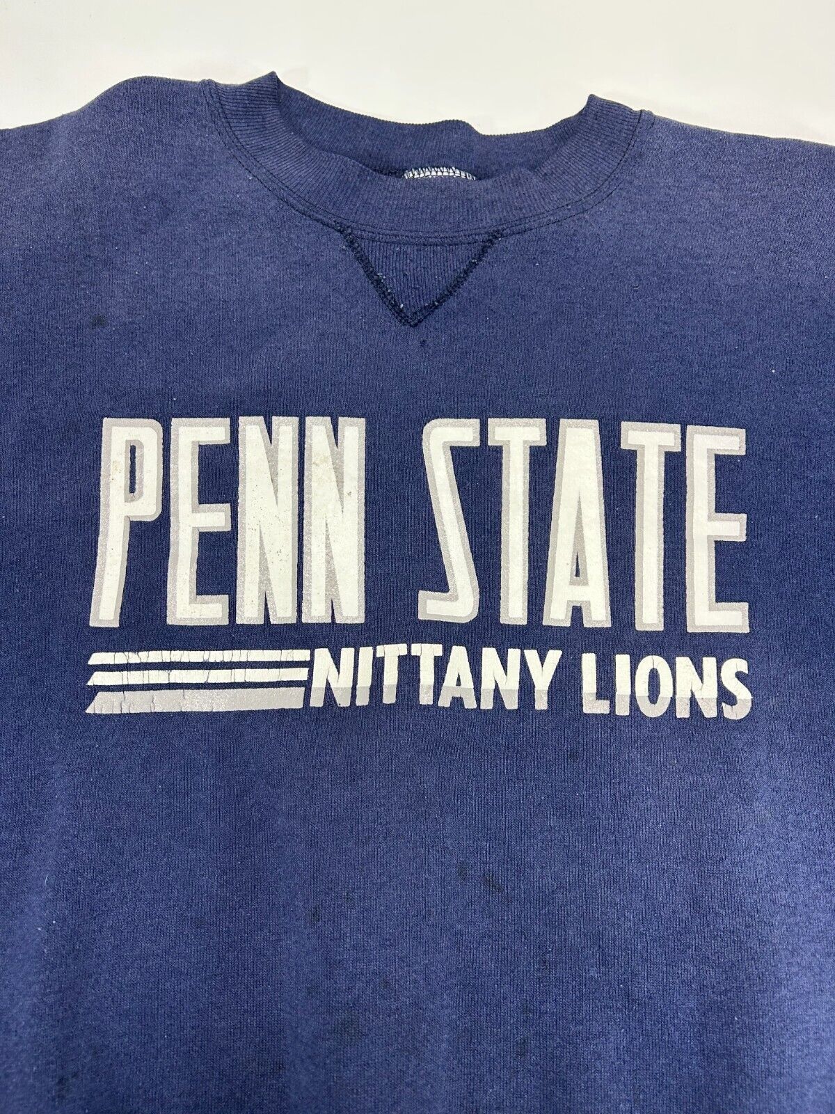 Vintage 90s Penn State Nittany Lions NCAA Spell Out Sweatshirt Size Large Blue