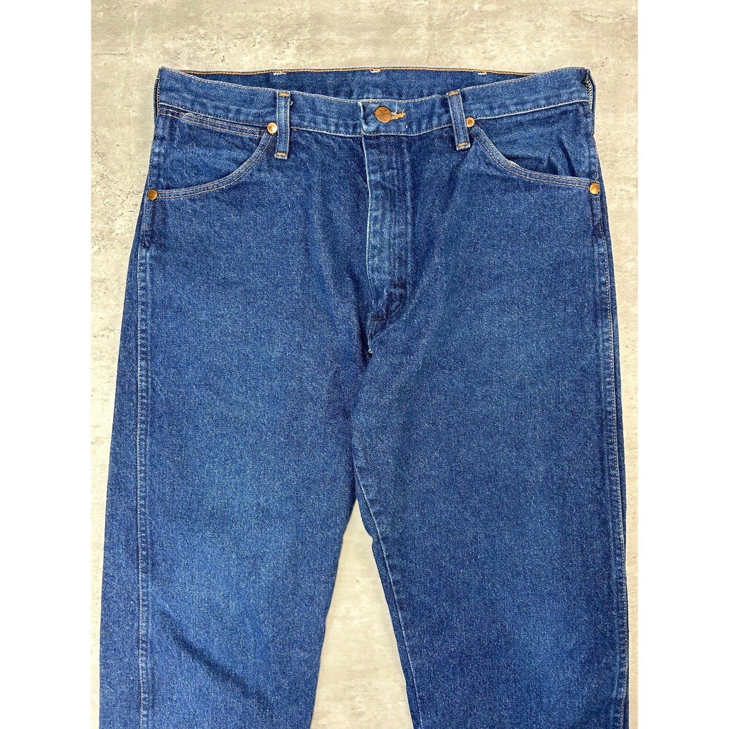Vintage 80s Wrangler Dark Wash Western Style Denim Pants Size 33 Blue
