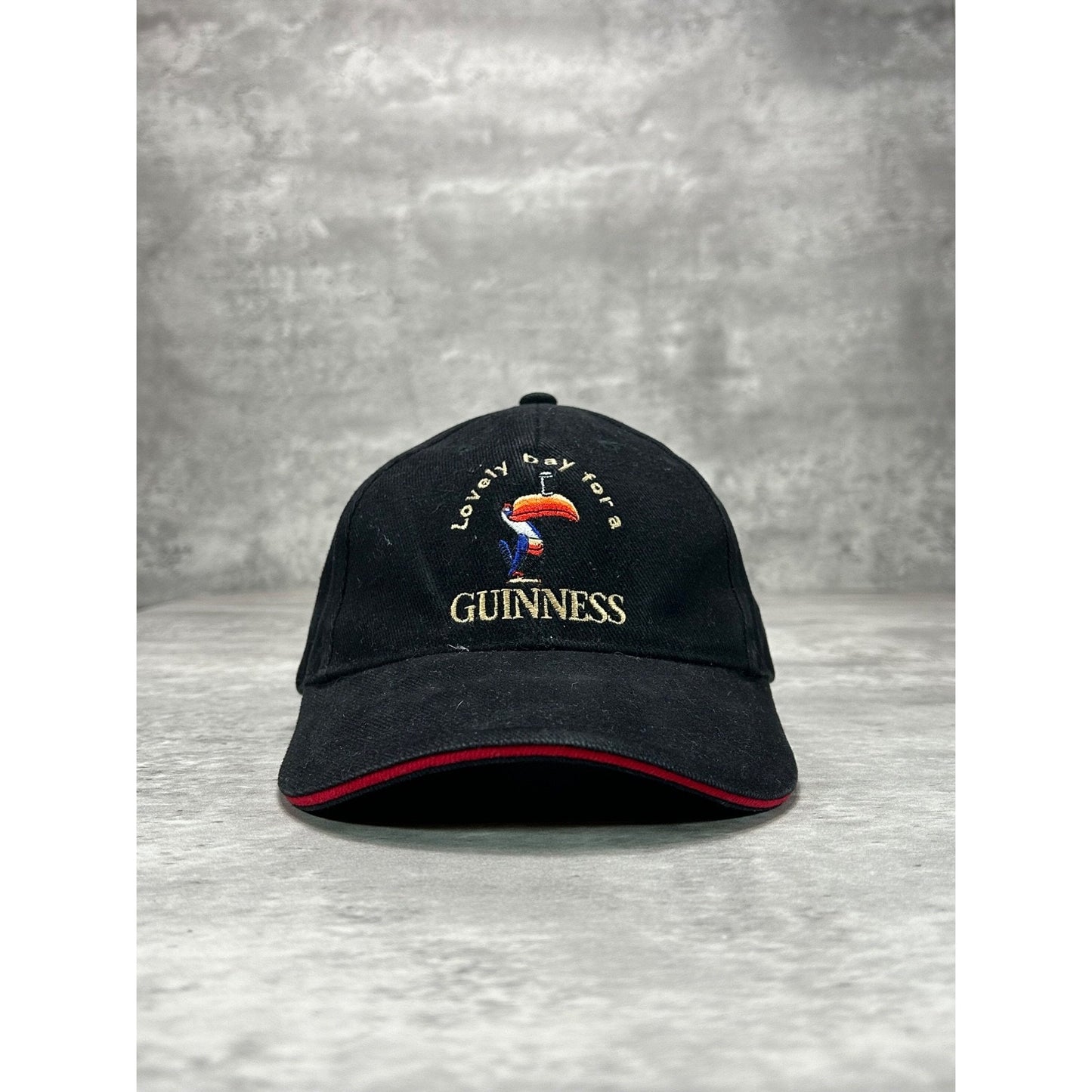 Vintage Guinness Embroidered Toucan Beer Promo Spellout Strapback Hat OSFA