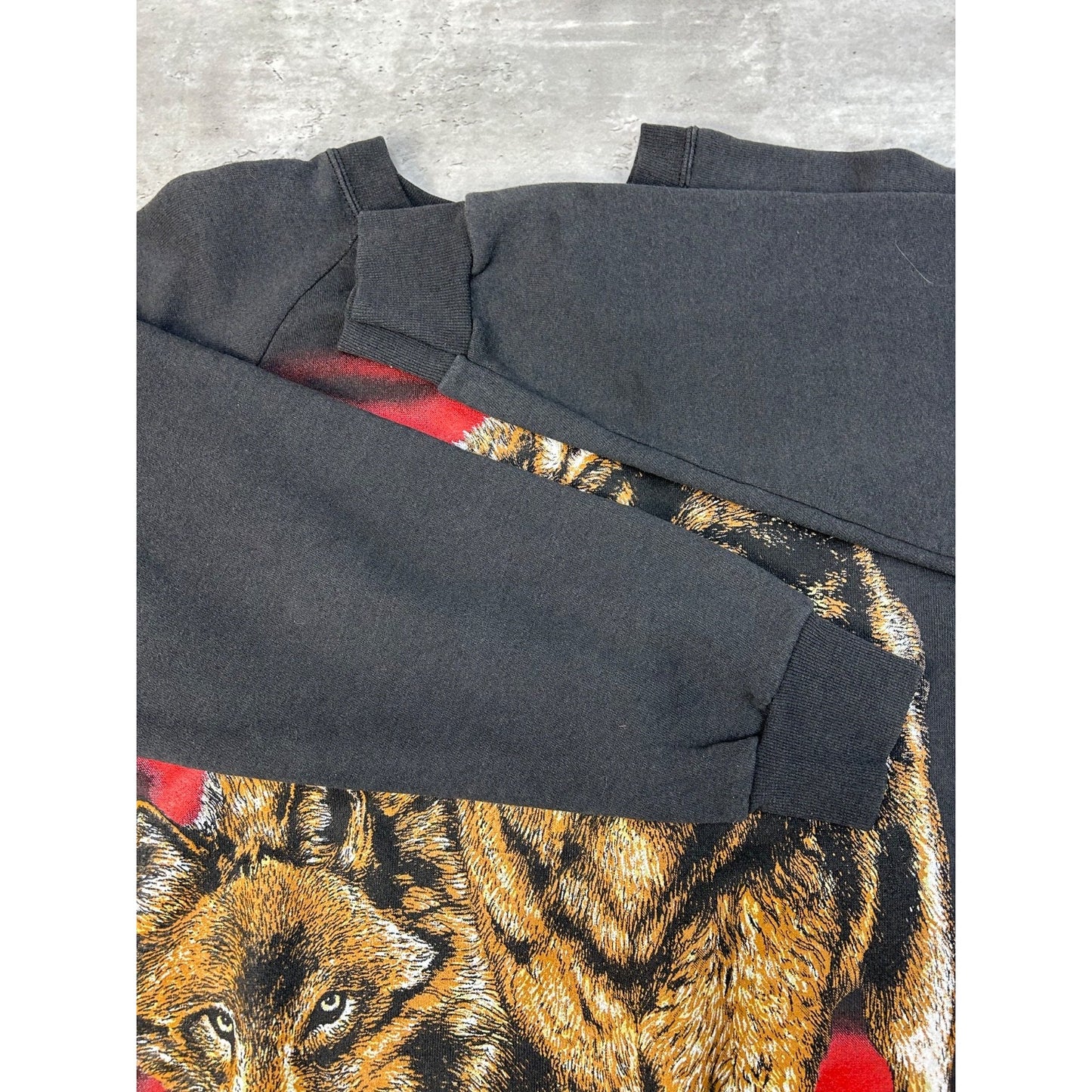 Vintage 90s 90s Wolf Wildlife Nature Animal Big Graphic Sweatshirt Size Large