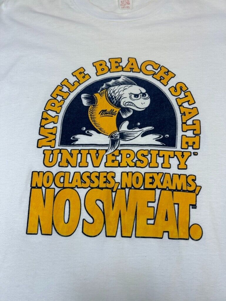 Vintage 80s Myrtle Beach State NCAA Collegiate Graphic T-Shirt Size Large