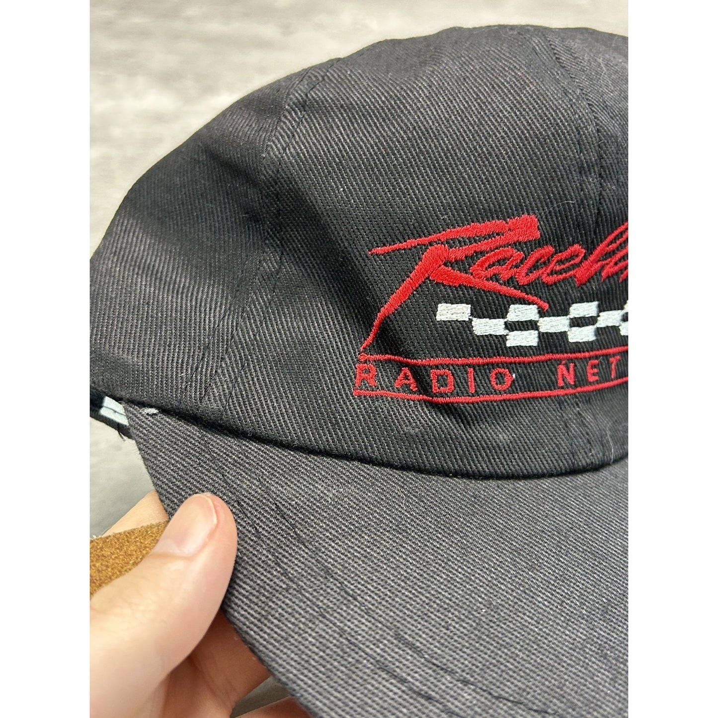 Vintage 90s Raceline Radio Network Embroidred Spellout Strapback Hat OSFA