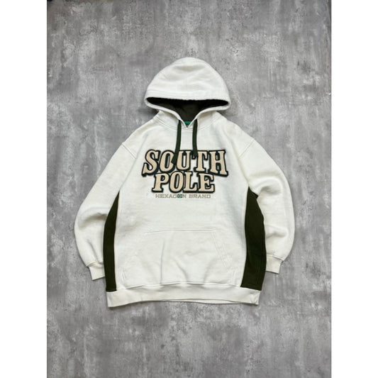 Vintage Y2K Southpole Embroidered Spellout Hooded Sweatshirt Size Large