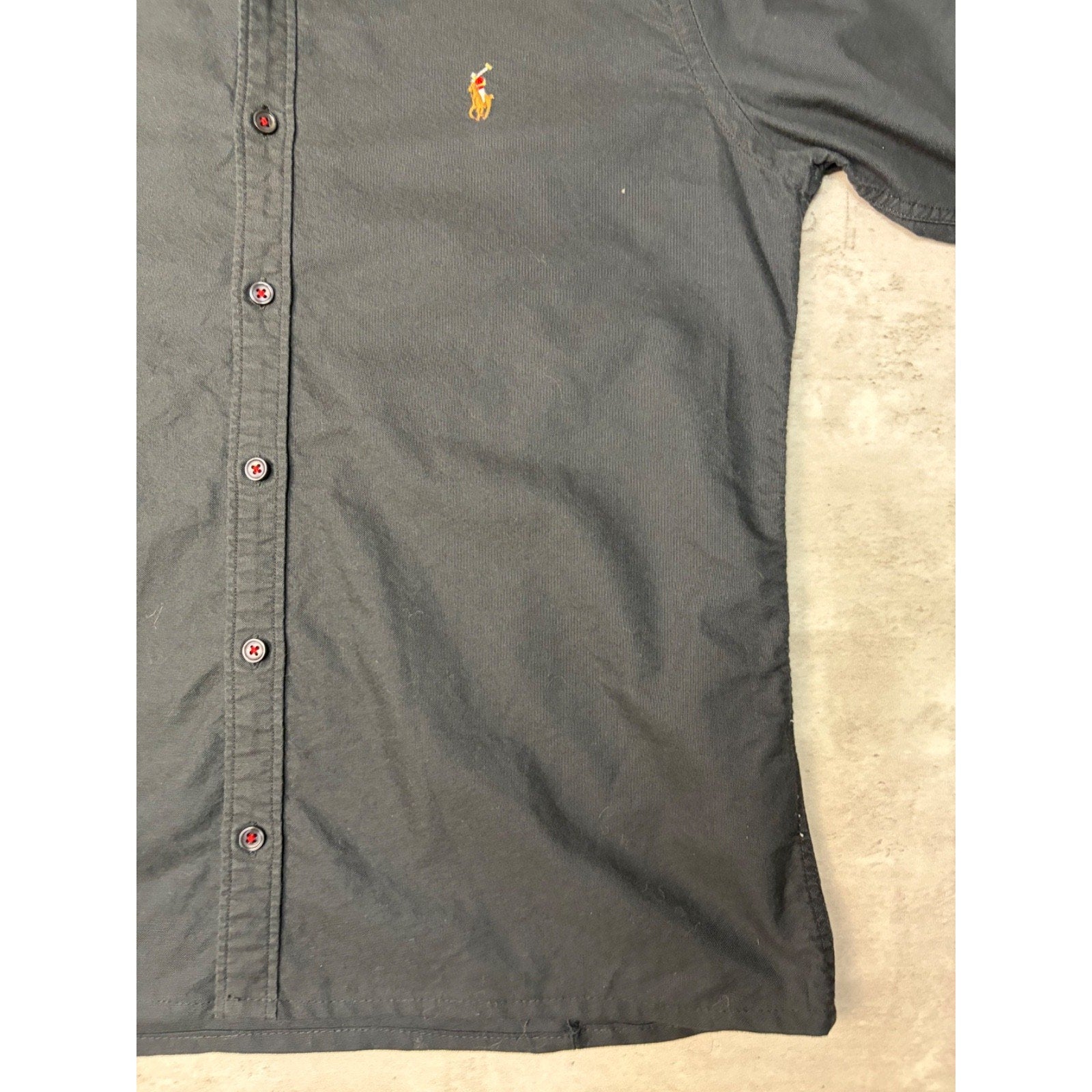 Vintage Polo Ralph Lauren Embroidered Pony Cropped Button Up Shirt Size XL