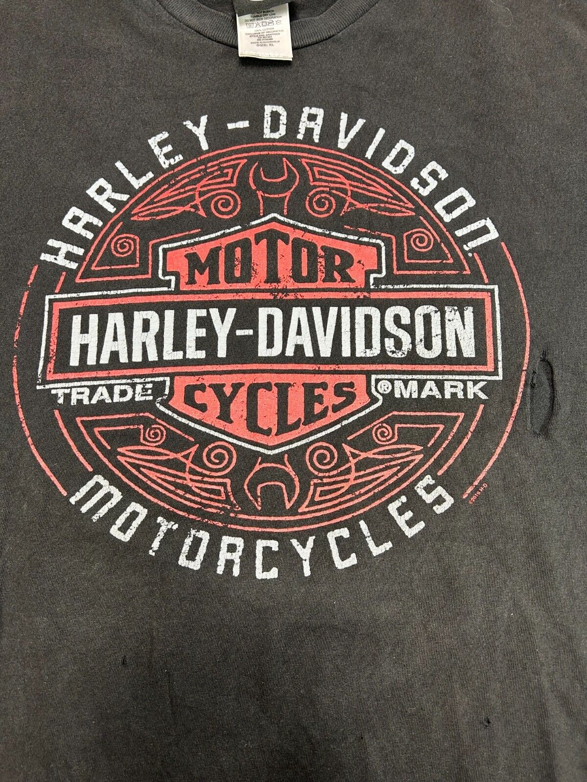 Harley Davidson Motorcycles Spell Out Graphic T-Shirt Size XL Black