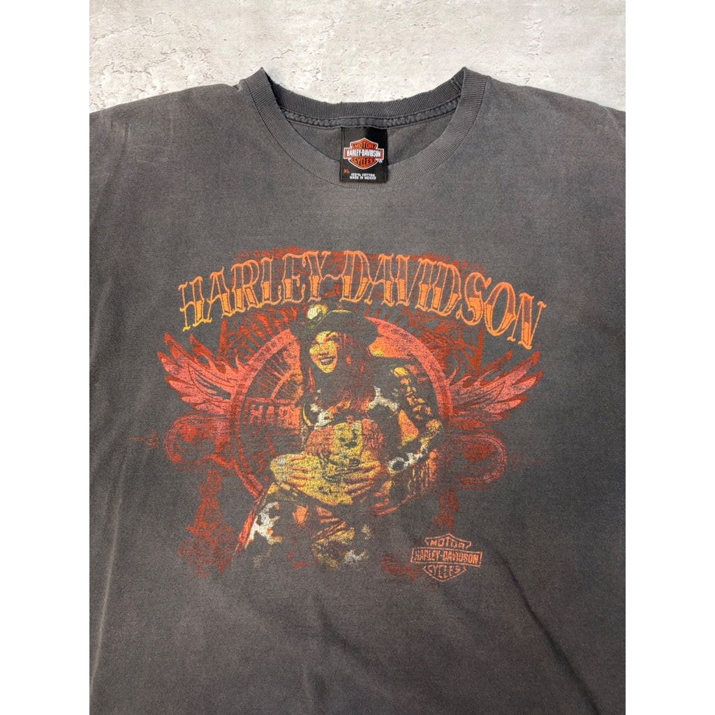 Vintage Harley Davidson Steampunk Spellout Graphic T-Shirt Size XL