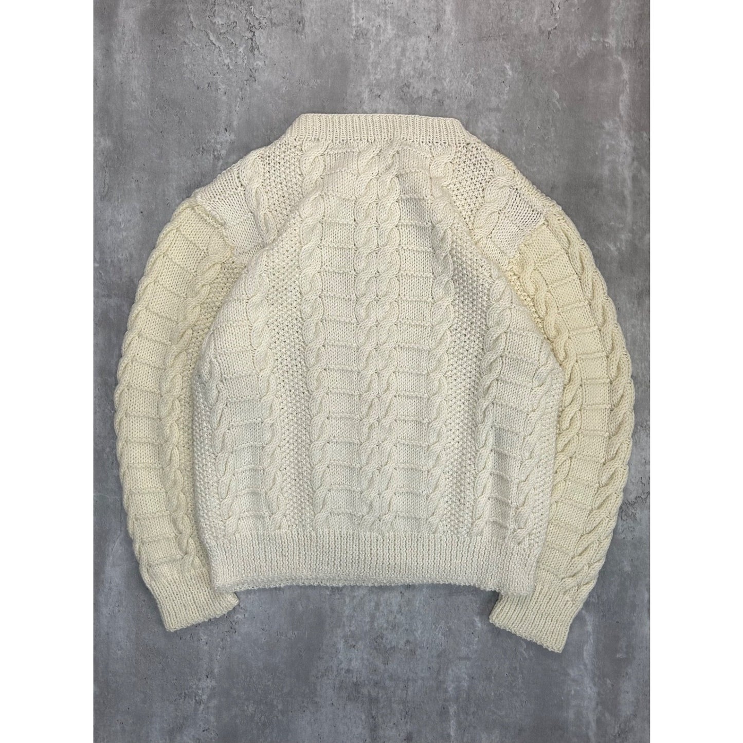 Vintage 90s Cable Knit Pullover Sweater Size XL Beige