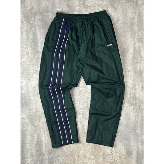 Vintage 90s Adidas Embroidered Spellout Three Stripe Nylon Track Pants Size XL