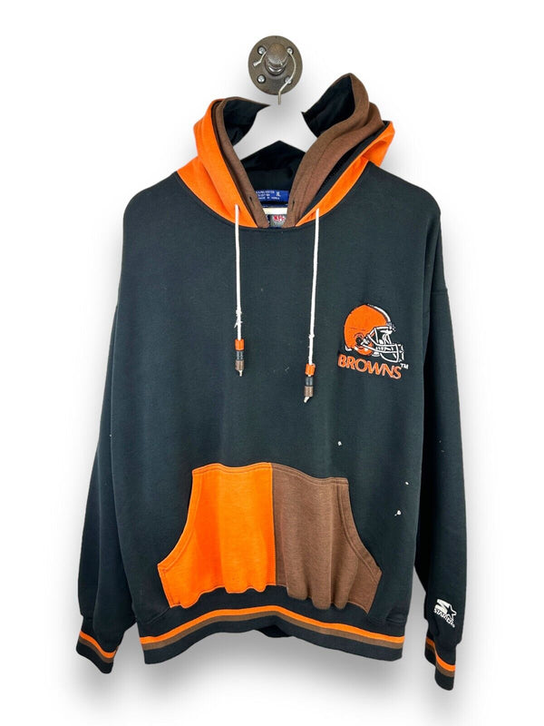Vintage 90s Cleveland Browns Double Hood Starter Hooded NFL Sweatshirt Size XL
