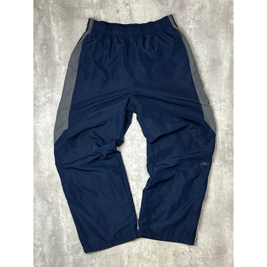 Vintage 2000s Reebok Embroidered Logo Nylon Track Pants Size XL Blue