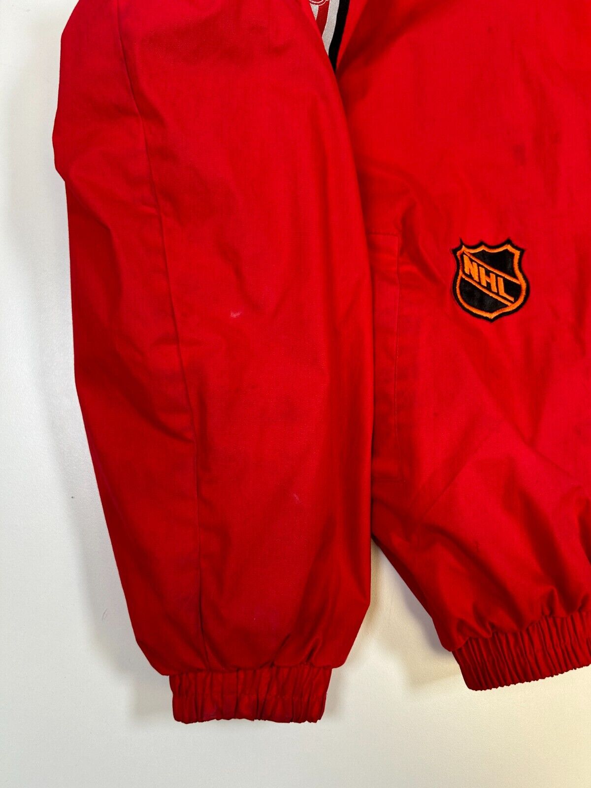 Vintage 90s Detroit Red Wings NHL Pro Player Full Zip Insulated Jacket Sz Large