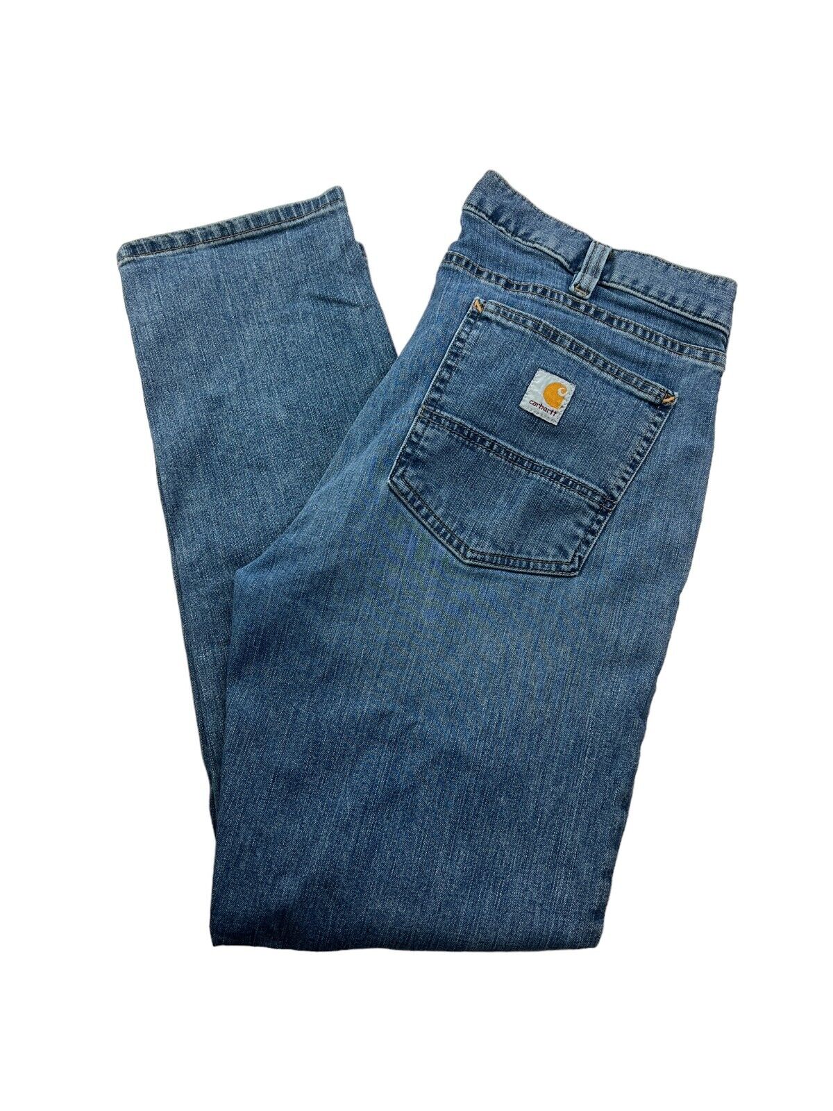 Carhartt Relaxed Fit Medium Wash Workwear Denim Pants Size 35