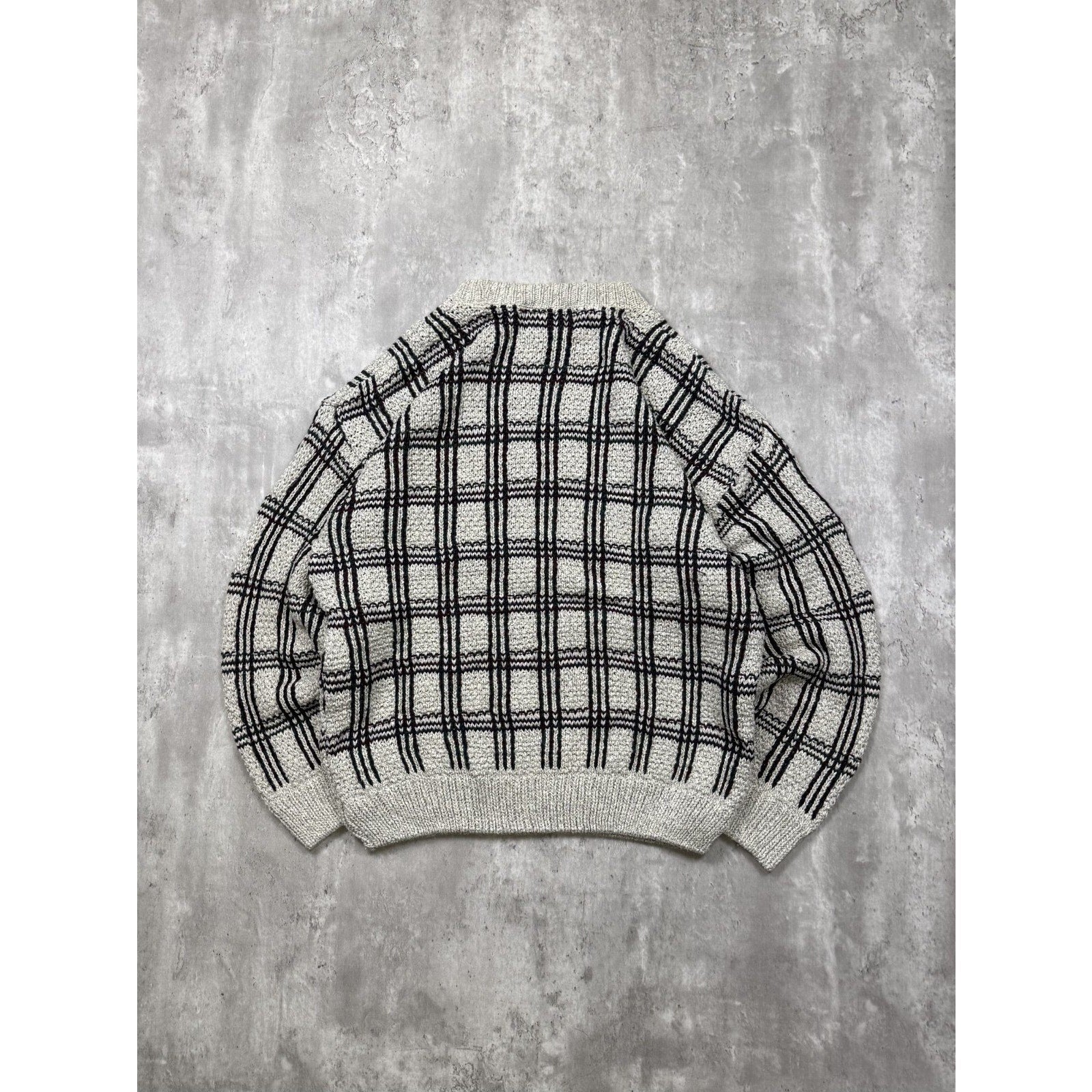 Vintage C.J. Cotton Geometric Pattern Knit Sweater Size XL