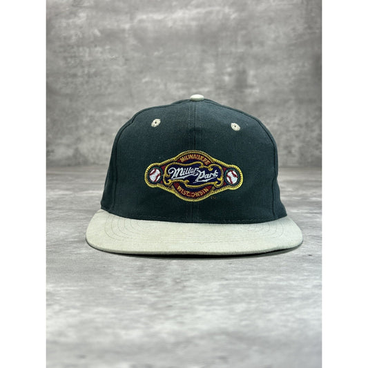 Vintage 90s Milwaukee Brewers MLB Miller Park Embroidered Snapback Hat OSFA