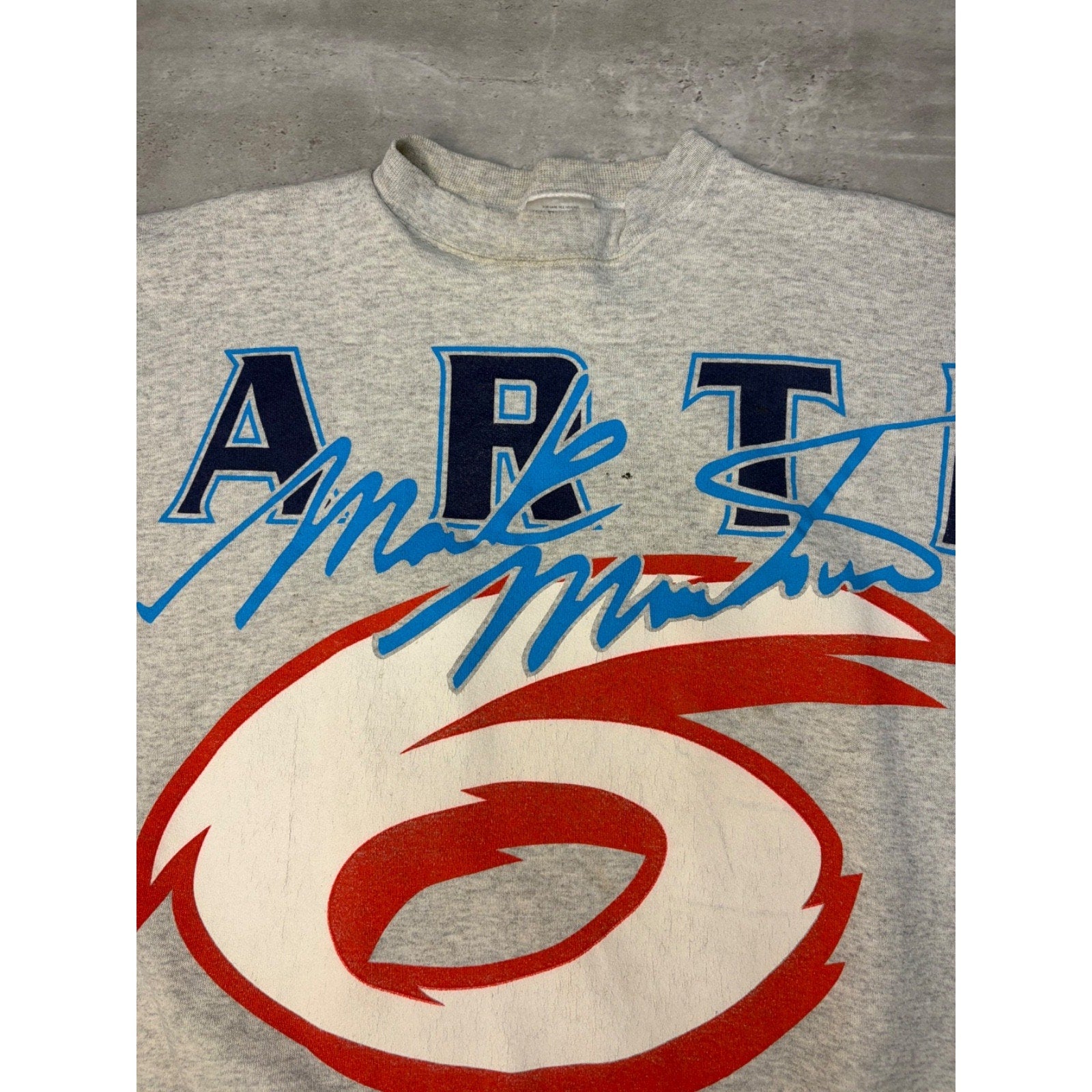 VTG 90s Mark Martin #6 Nascar Big Spellout Graphic Crewneck Sweatshirt Size XL