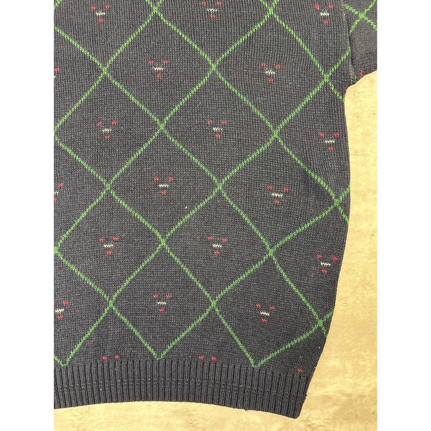 Vintage 90s Sutter & Grant Diamond Print Pullover Knit Sweater Size XL