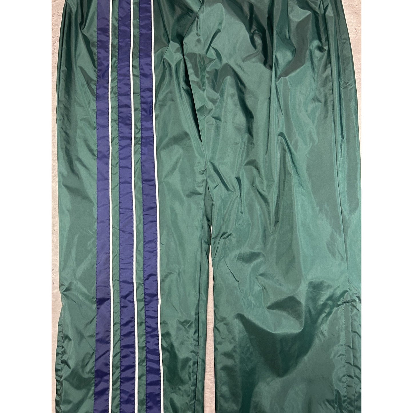 Vintage 90s Adidas Embroidered Spellout Three Stripe Nylon Track Pants Size XL