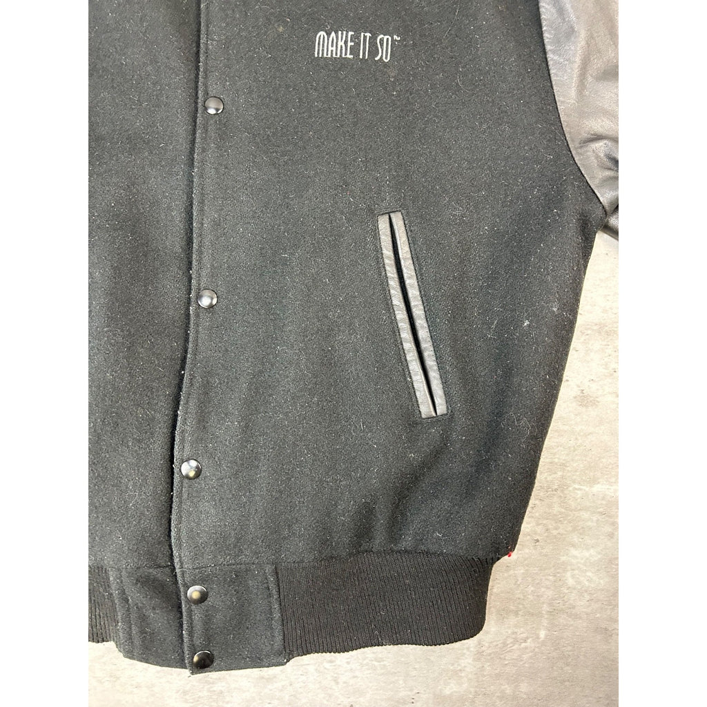 Vintage 1996 Star Trek The Exhibit Embroidered Varsity Bomber Jacket Size Medium