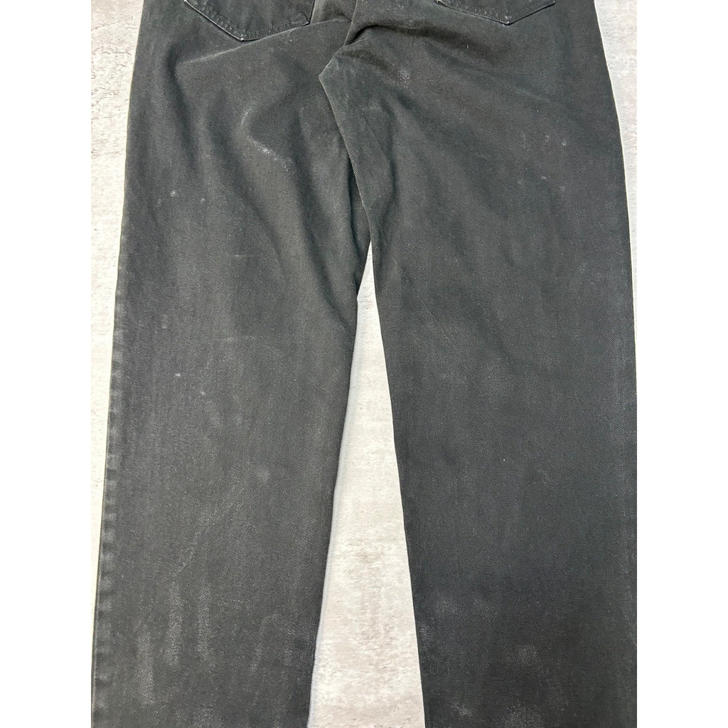 Vintage 90s Calvin Klein Tapered Leg Black Denim Pants Size 32