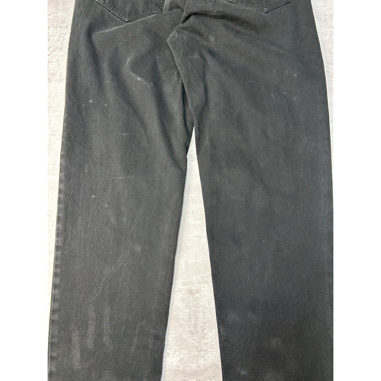 Vintage 90s Calvin Klein Tapered Leg Black Denim Pants Size 32