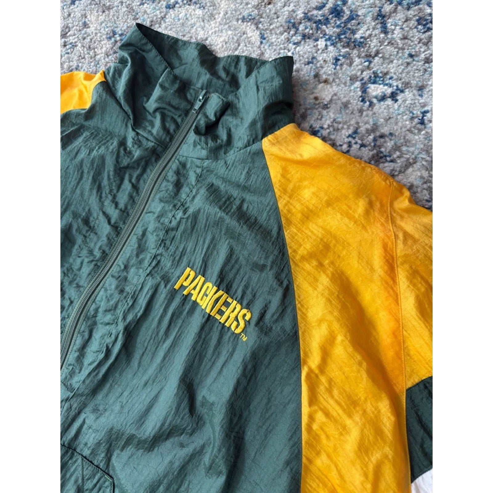 Vintage Green Bay Packers NFL Embroidered Spellout Windbreaker Jacket Size Large