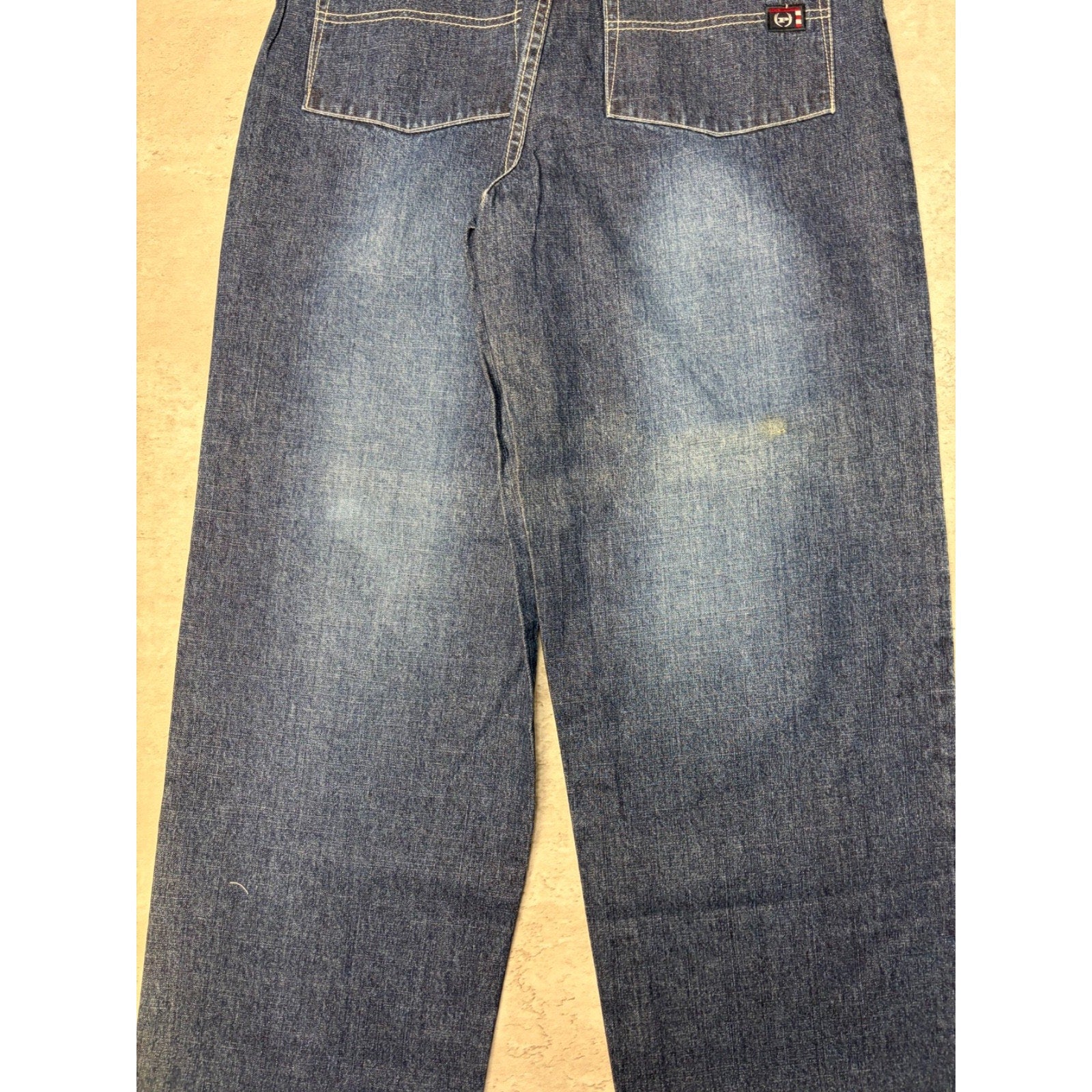 Vintage Y2K Womens Phat Farm Embroidered Medium Wash Denim Pants