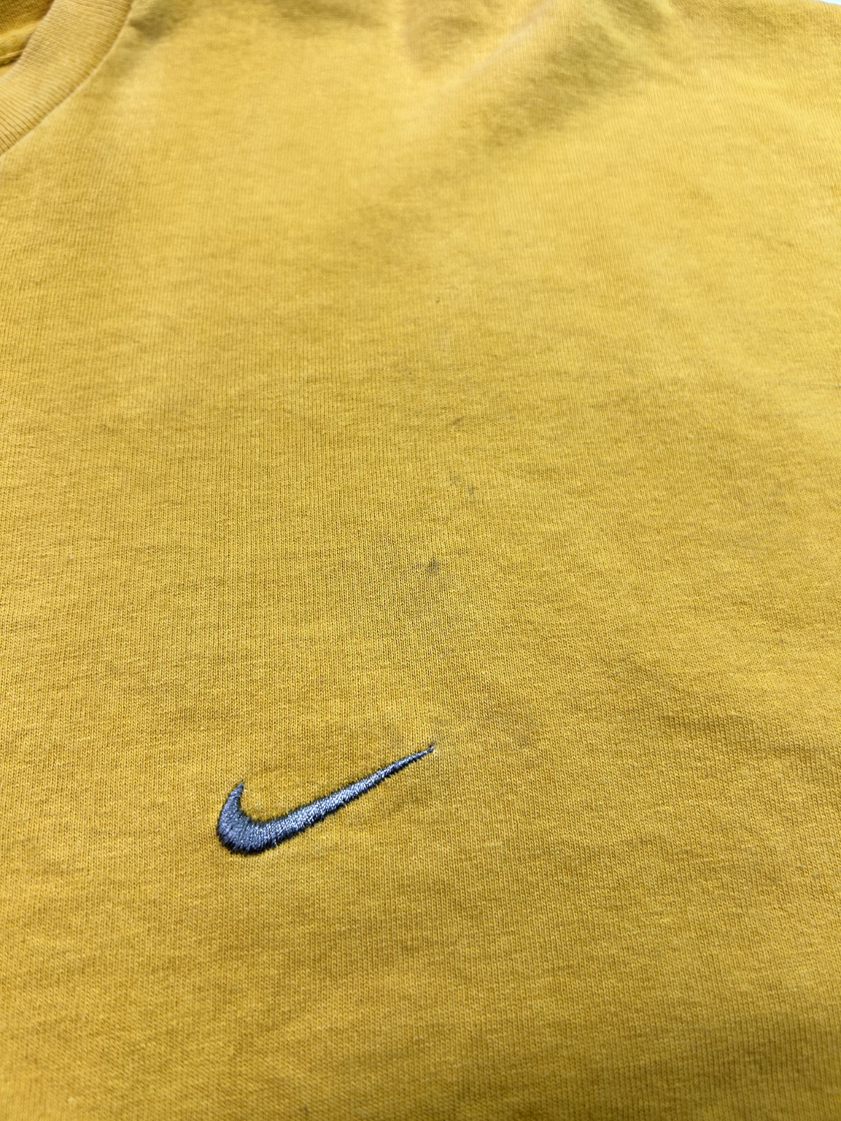 Vintage Y2K Nike Embroidered Mini Swoosh T-Shirt Size 2XL Yellow