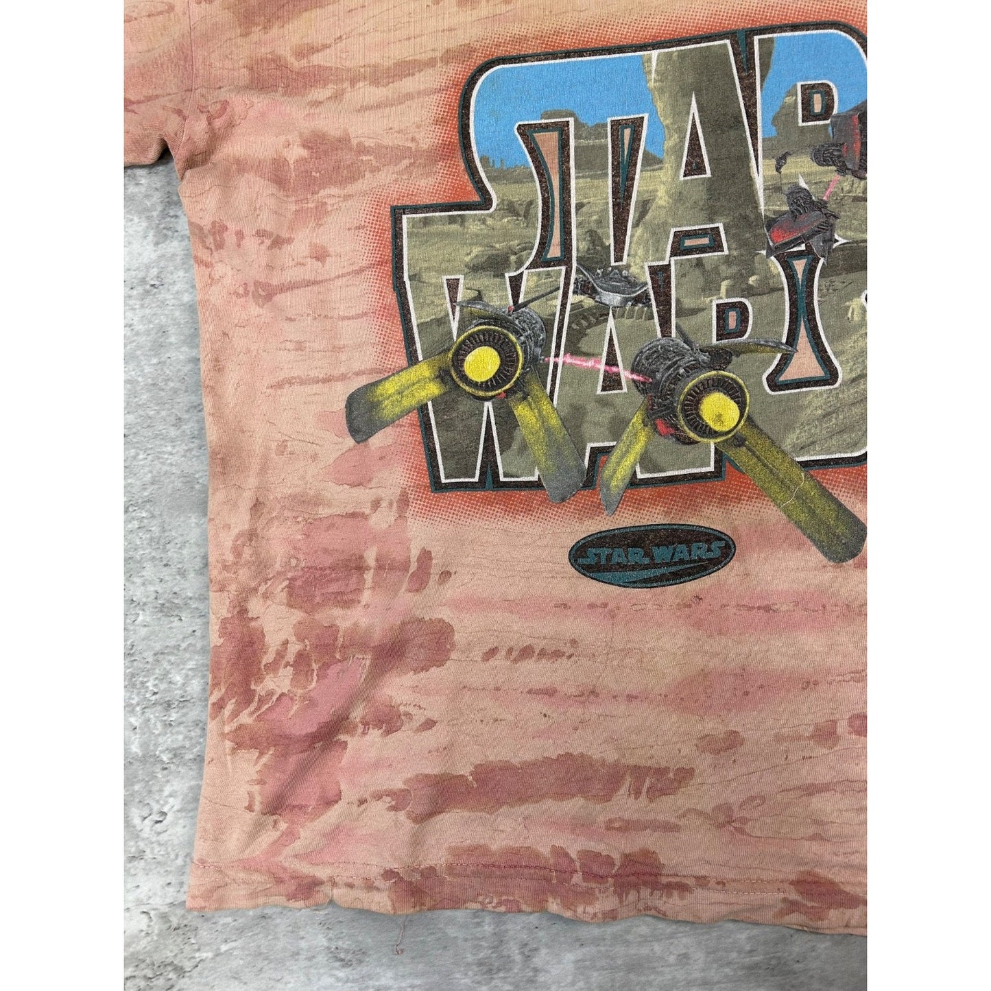 Vintage 1999 Star Wars The Phantom Menace Pod Racing Movie Promo T-Shirt YOUTH L