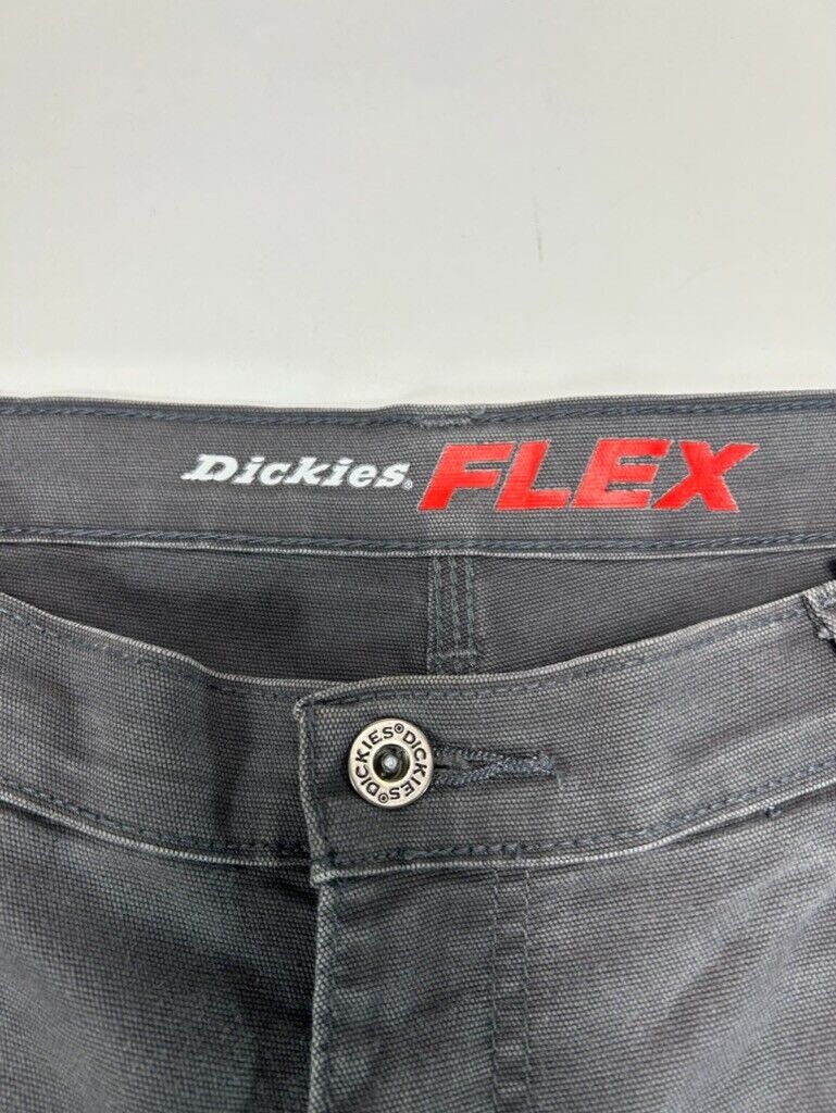 Dickies Flex Regular Fit Canvas Work Wear Carpenter Pants Size 32W Gray