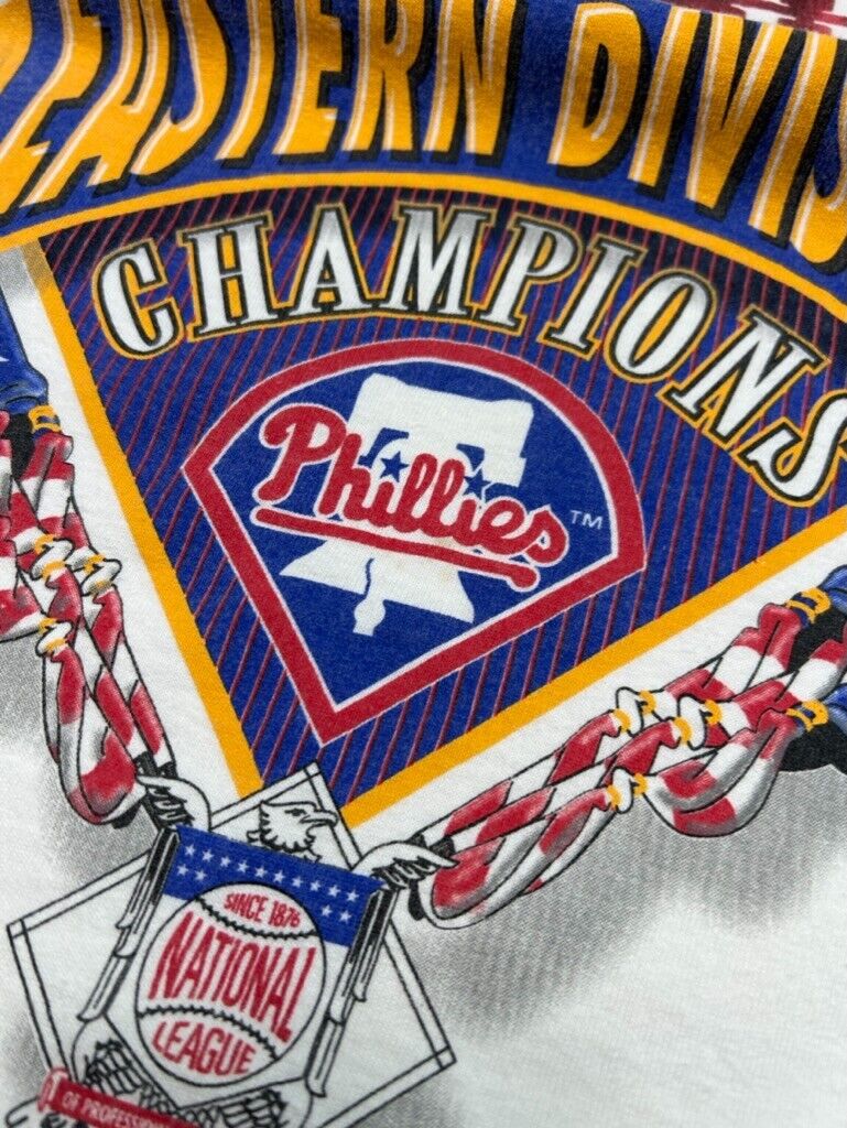 Vintage 1993 Philadelphia Phillies MLB Eastern Division Champs T-Shirt Sz Large
