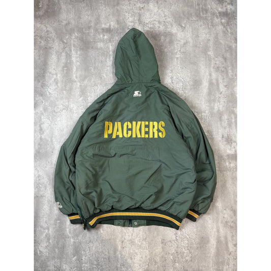 Vintage 80s Green Bay Packers NFL Embroidered Logo Starter Jacket Size XL