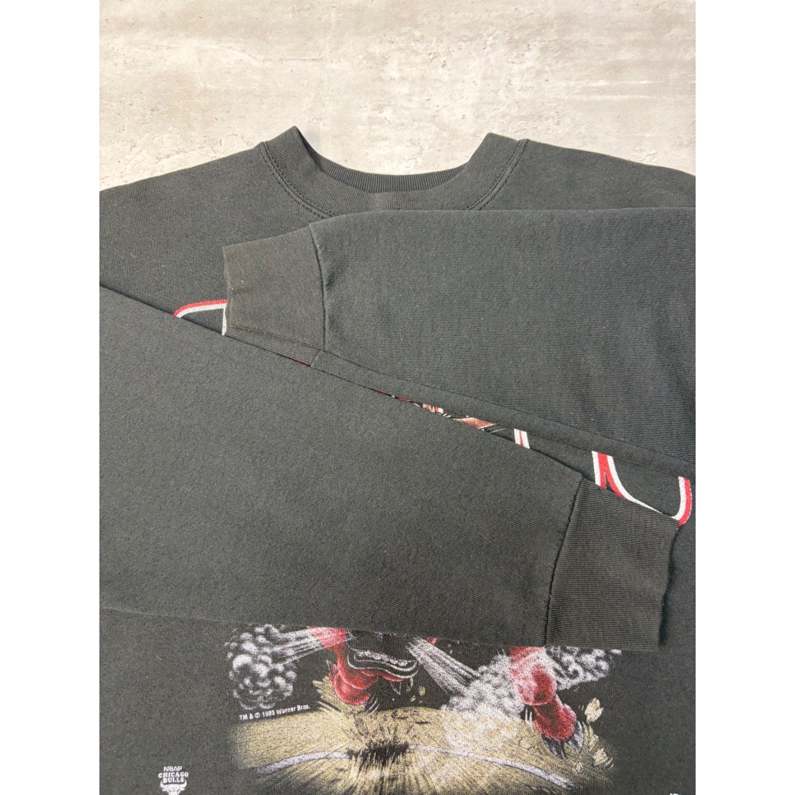 Vintage 1993 Chicago Bulls NBA Looney Tunes Taz Graphic Sweatshirt Size XL