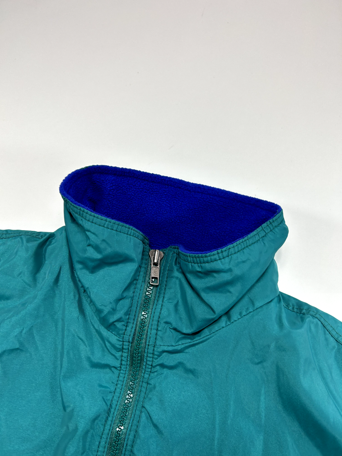 Vintage 80s/90s Patagonia Fleece Lined Full Zip Warm Up Jacket Size Small Teal