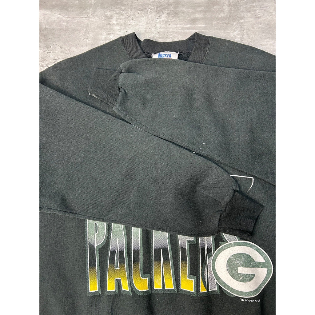 1995 Green Bay Packers NFL Lightning Spellout Graphic Sweatshirt Size Large