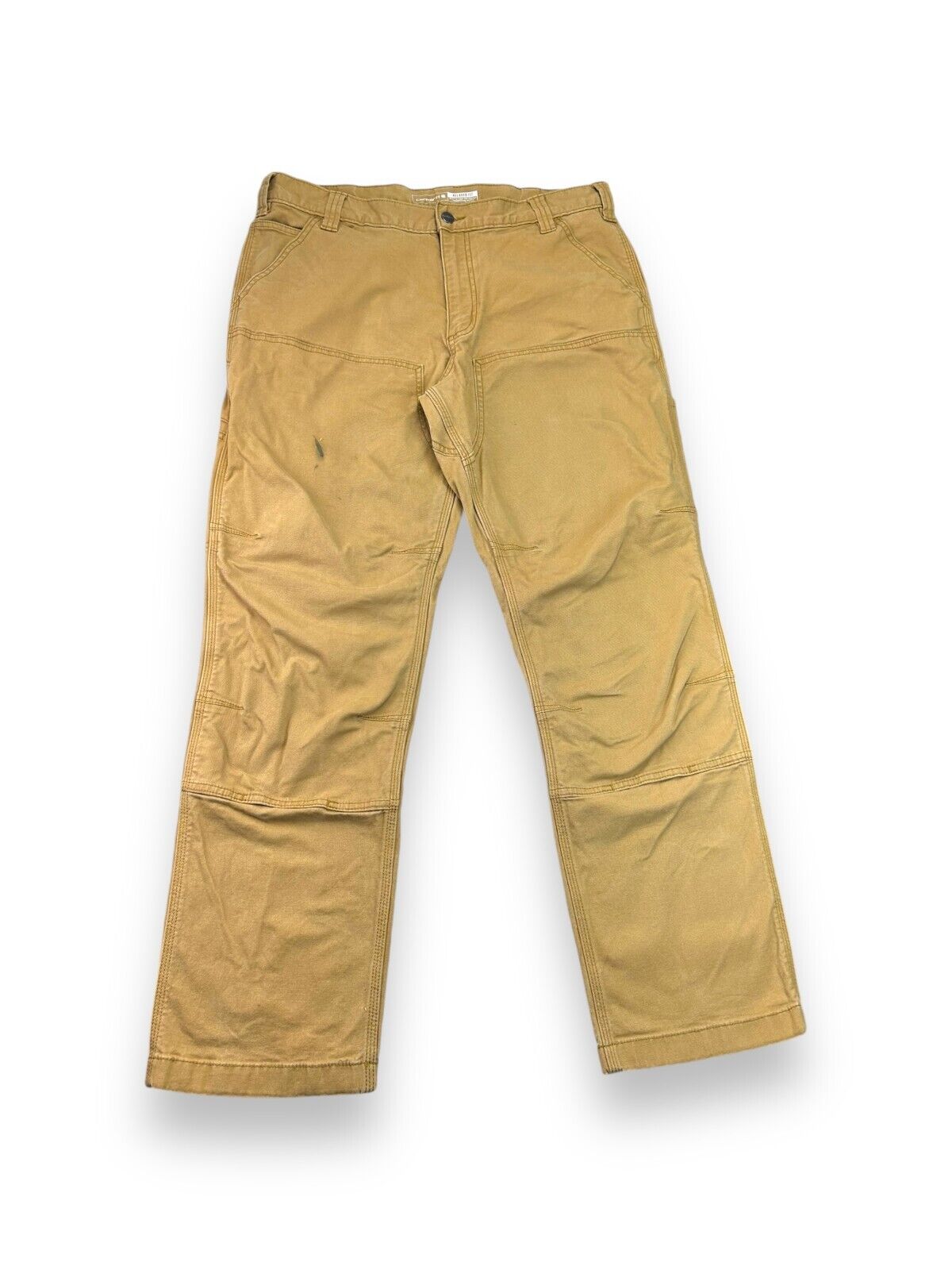 Carhartt Relaxed Fit Canvas Workwear Double Knee Pants Size 36 Beige