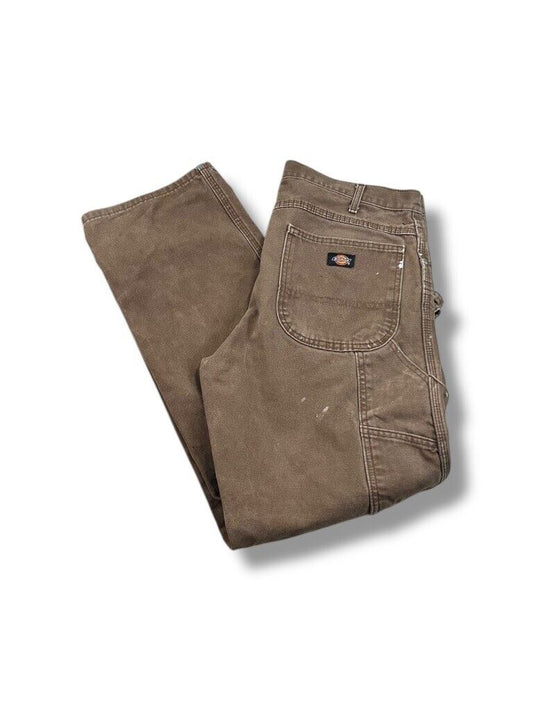 Dickies Canvas Workwear Carpenter Pants Size 34 Brown