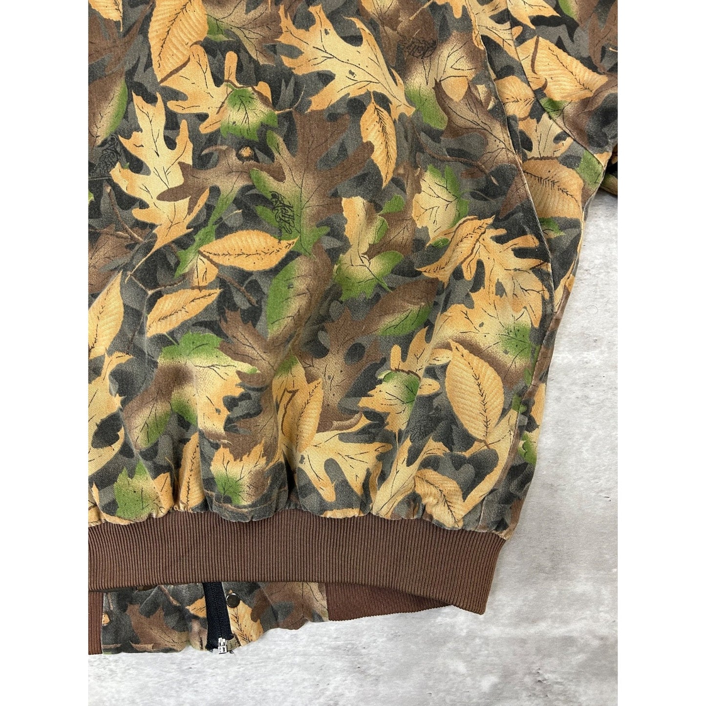 Vintage 90s Gun Flint Tree Camo Hunting Bomber Jacket Size Large