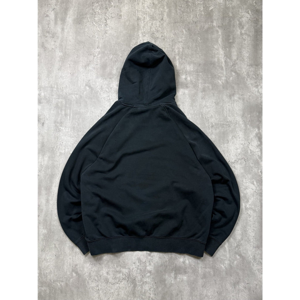 Vintage Nike Embroidered Mini Swoosh Black Hooded Sweatshirt Size Large